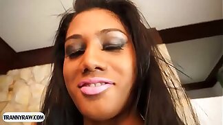 Super hot latina tranny from Brazil fucked in her big ass